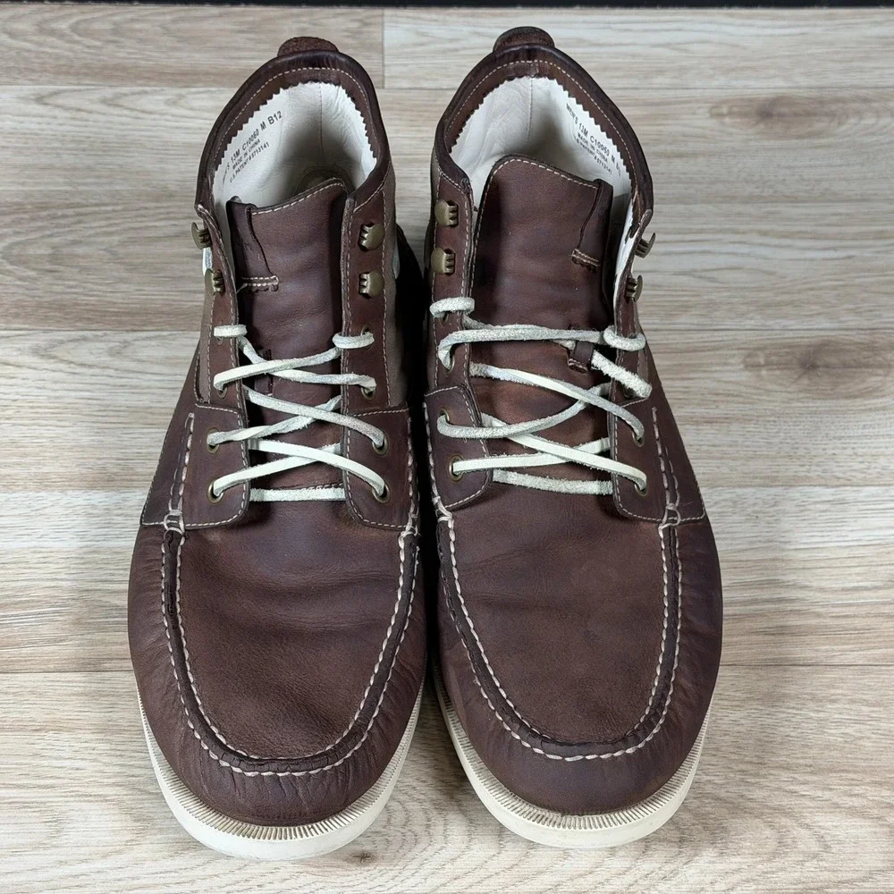 Cole Haan Chukka Boots Mens Size 13 Brown White Yacht Club Leather Preppy C10060